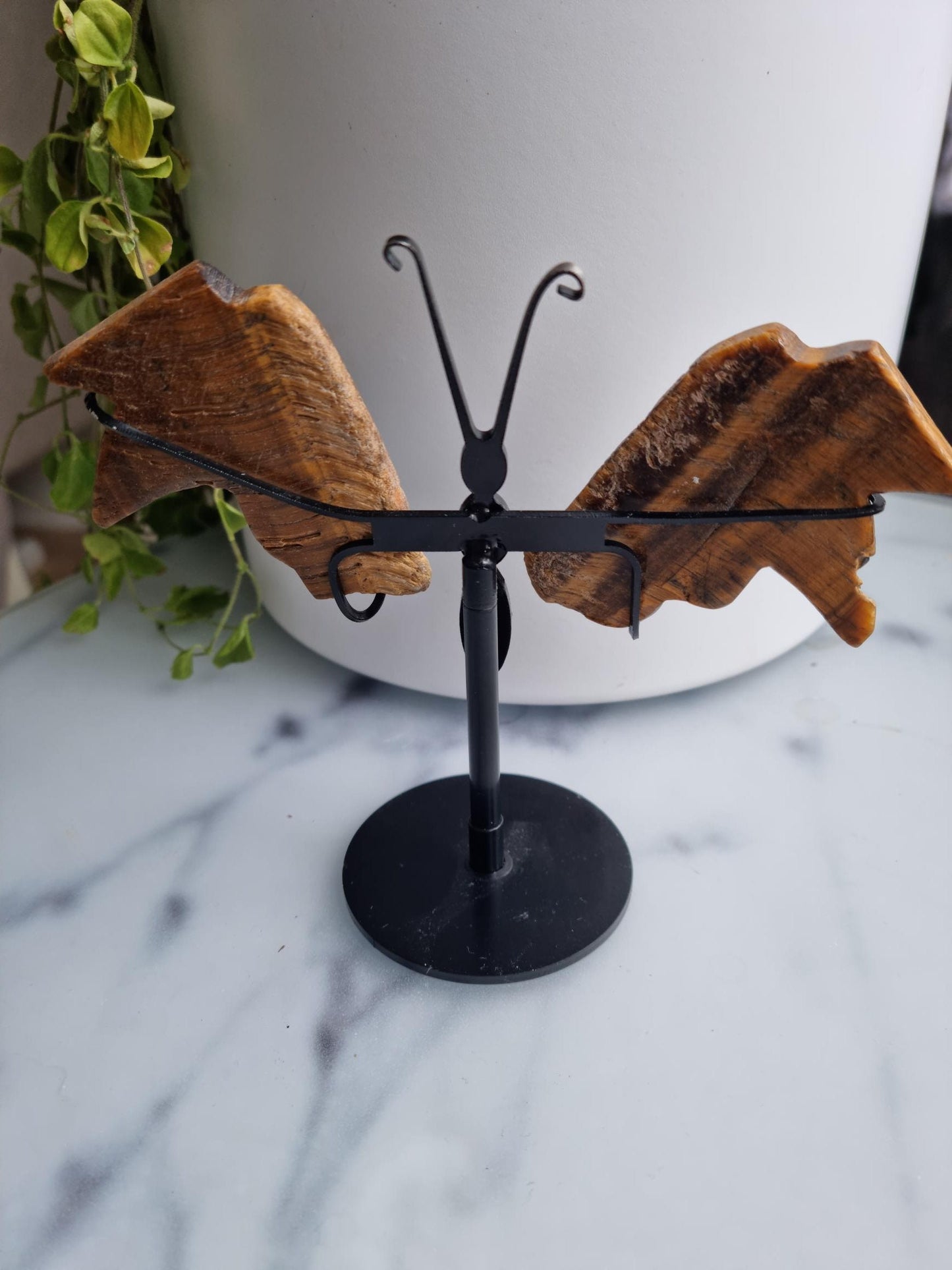 Tiger's Eye Butterfly Wings on A Stand, (Imperfect)