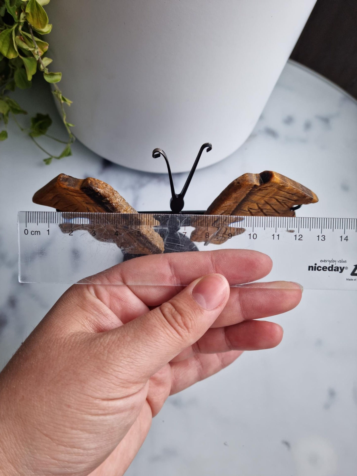 Tiger's Eye Butterfly Wings on A Stand, (Imperfect)