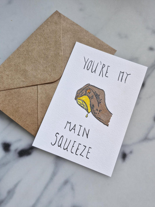 Unique Handmade Greeting Card "Lemon" with Envelope